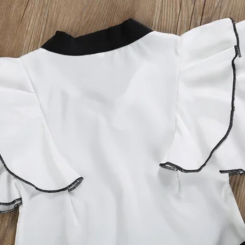 2020 Dekleta Obleke, Kompleti Poletje Priložnostne Otroci Določa Sladko Ruffle T-shirt Vrhovi+Hlače 2PCS Obleke otroška Oblačila