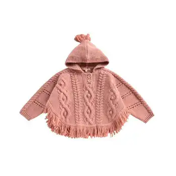 2020 L&M Otroci Suknjič Nove Zimske Fantje Dekleta Plesti Srčkan Moda Lepota Tassel Hooded Suknjič Baby Otrok Bombaž Outwear Oblačila