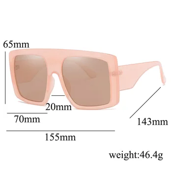 2020 Nove Luksuzne blagovne Znamke Prevelik Ravno Top sončna Očala za Ženske Modni Velik Okvir Velik Gradient sončna Očala Enem Kosu Odtenki