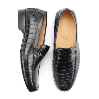 2020 novo obliko moške usnjene čevlje gospoda elegantno obleko, čevlji krokodil kožo z pravega usnja goodyear welted edini