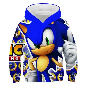 2020 Sonic Hedgehog Puloverju Jeseni, Pozimi vroče prodaje Otroci Majica Dolg Rokav Vrhovi Fantje Dekleta Otrok poliester Oblačila