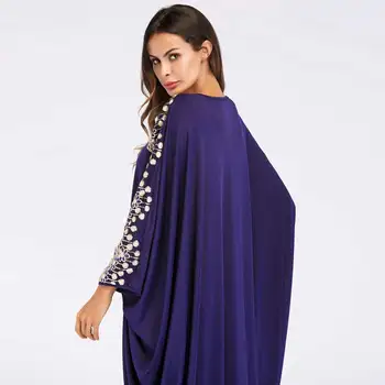 2021 Ženske Abaya Moda Sequined Batwing Rokav Maxi Obleko Etnične Thobe Elegancija obleke mozaik haljo VKDR1439