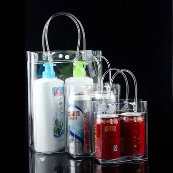 20pcs Jasen prikaz torbe majhne, Pregleden darilo plastično vrečko Mini PVC vrečke ročaj kozmetični vrečko pack