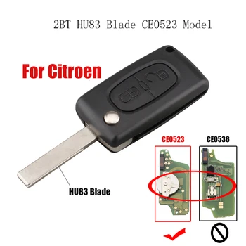 2Buttons Daljinski ključ HU83 Rezilo Za CITROEN C2 C3 C4 C5 Berlingo Picasso CE0523 model VPRAŠATI signal Originalni ključ ID46(PCF7941) Čip