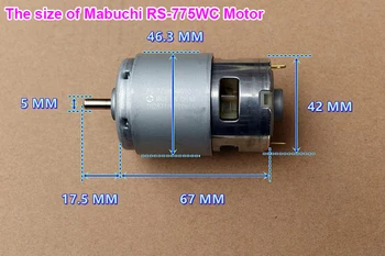 300W Mabuchi RS-775WC Motor na ENOSMERNI tok 12 V 14.4 V 18V Visoka Hitrost, Moč, Velik Navor Vrt Orodje Električni Vrtalni Motor 5mm gred 300W
