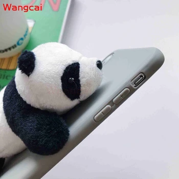 3D Srčkan Plišastih Igrač Panda Ohišje Za Samsung Galaxy Note 10 Plus 9 8 5 A9 A7 2018 A5 2017 J3 2016 Candy Barve Silikonski Pokrov