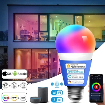 5-20w Smart LED Žarnica E27 Priročno Aplikacijo Delovanje Združljivo z Alexa Google Pomočnik Glasovni Nadzor Zatemniti Wifi LED Lučka
