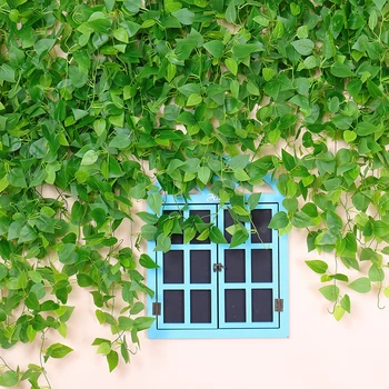 5 Vilice Pravi Dotik Umetne Rastline Svile Ivy Zeleni Listi, Na Steni Visi Rattan Cvet Vinske Trte Zelenja Šopek Poročni Vrt Dekor
