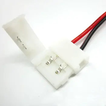 50pcs SMD 5050 LED trak enotni barvni LED pcb priključek, 10 mm 2 Pin 2 Konča LED trak priključek, brezplačna dostava
