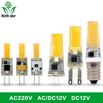 5PCS/Veliko Lampada LED Lučka G4 6W 9W AC/DC 12V 220V COB E14 LED Žarnica G9 Razsvetljava, Luči, zamenjajte Halogenski Reflektor Lestenec