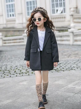 Baby dekleta prugasta jarek coats 2019 pomlad jesen nove modne blagovne znamke kakovostne jakne vrhovi najstniških vrhnja oblačila top 4-16Y WS993