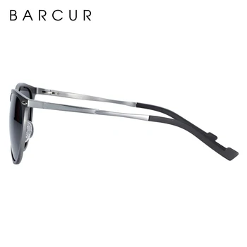 BARCUR Retro Aluminija, Magnezija Moških Polarizirana sončna Očala Letnik Okrogla sončna Očala Ženske Očala Pribor UV400 Oculos De Sol