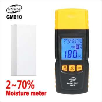 BENETECH Les Vlago Meter Digitalni LCD Zaslon Induktivna Vlažnost Merilne Naprave Tester Higrometer GM610 Orodja Higrometer