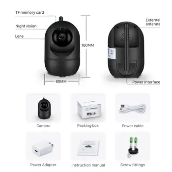 BESDER 1080P Auto Tracking PTZ AI IP Kamera, WiFi Cloud Storage CCTV Domov Nadzor WiFi Kamera dvosmerni Audio IR Nočno opazovanje