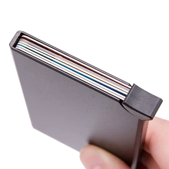 BISI GORO RFID Anti-theft Imetnik Kreditne Kartice Tanke ID Kartico Primeru Unisex Samodejno Trdne Kovine, Bančne Kartice Denarnice Poslovni Mini