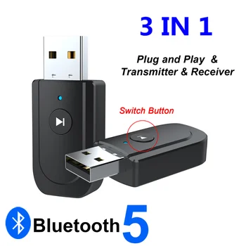 Bluetooth 5.0 Avdio Sprejemnik Oddajnik 3 V 1 3,5 mm Mini Priključek AUX, USB, Stereo Glasbeni Brezžični Adapter za TV Car PC Slušalke