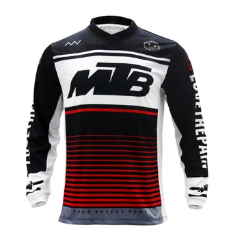 Celotno Rokavi MTB Jersey Quickdry Motokros Obrabe BMX Kolesarjenje Gorsko Kolo Oblačila Spustu na Prostem Šport Majica s kratkimi rokavi