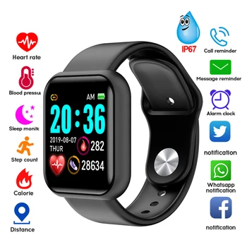 D20 Pametno Gledati Bluetooth band Fitnes Zapestnica dejavnosti tracker srčnega utripa, krvnega tlaka za ženske Y68 Pametno gledati