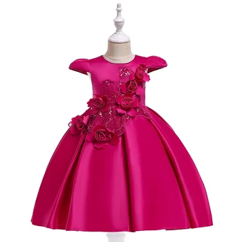 Dekleta Čipke Formalno Večer Poroka velik lok Žogo Obleke Princesa Obleko Cvet Otroci Oblačila Otroci Stranka Za Dekle Oblačila