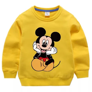 Disney Mickey Mouse Fant Hoodies Majica Priložnostne Bombaža Dolgo Oplaščeni Otroci Dekle Puloverju Malčka Otroci Vrhovi otroška Oblačila