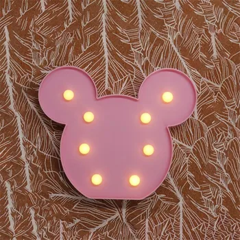 Disney Mickey Mouse Glavo LED Lučka za Modeliranje Luči Navidad Noč Svetlobe Otroci Baby Božič Darilo Lampara Doma Dekoracijo Risanka Lampe