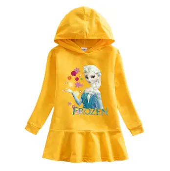 Disney Risanke Tiskanja Dekle, Fant Bombaž Hoodie Obleko z Naguban Hemline Dolgimi Rokavi Dojenček Otrok Majica Oblačila