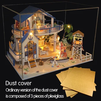 DIY Lutke Morju Legenda Miniaturni Bule Vile Z LED Pohištvo, Lesene Hiše Model Komplet Darila Otroke Dekleta Božič Igrače