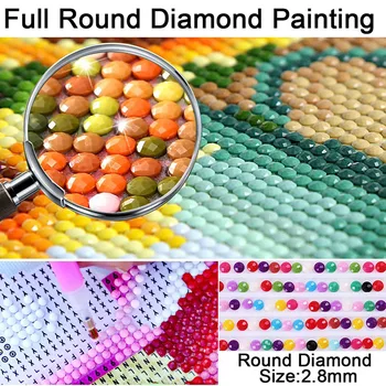 DIY Risanka Mama in Otrok 5D Diamond Slikarstvo Celoten Krog Vaja Nosorogovo Mozaik Navzkrižno Šiv Kompleti Wall Art