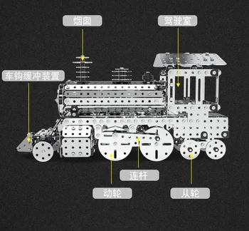DIY sestavljeni igrača fant inteligence razvoj odraslih težko mehansko montažo avto kovinski gradbeni blok vlak model