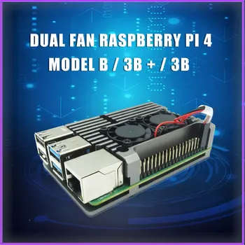 Dual Fan Raspberry Pi 4 Model B Aluminija, Kovinsko Ohišje Z Super Dve Ventilatorji + Radiator Primeren Za Rpi