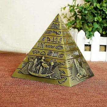 Egiptovski Kovinski Faraon Khufu Piramide Figur Piramida Stavbe Kip Miniature Home Office Namizni Dekor Darilo, Spominek