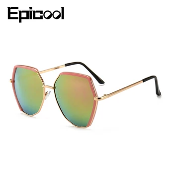 Epicool Pilotni sončna Očala Ženske Nepravilne Oblike Ogledalo sončna Očala Moških Zlitine Okvir Modna sončna Očala blagovne Znamke Design oculos