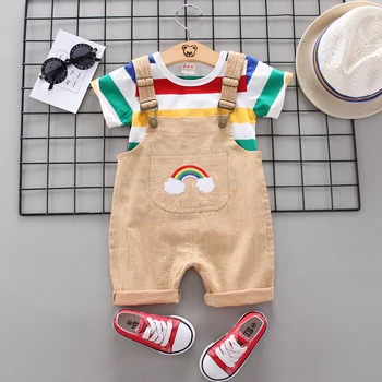 Fantje oblačila določa poletje malčka modni t-majice+kombinezon 2pcs trenirke za baby dekleta dojenčkov nevtralno oblačila obleke 2020