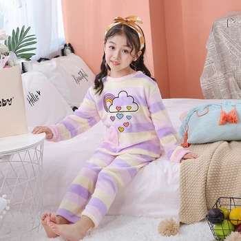 Flanela Otroci Pižame 2020 Jesen Zima Dekle, Fant Sleepwear More Otroška Oblačila Živali Risanka Coral Runo otroške Pižame