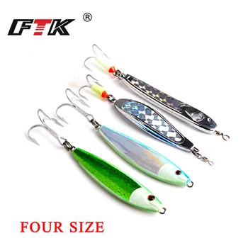FTK blagovne Znamke 1PC 3D Fish Eye 4 Izbrani Kovinski Jigging Fishing Lure Žareče Težko Vabe Potopu Žlico Kljuke Vaba Ribolov Reševanje