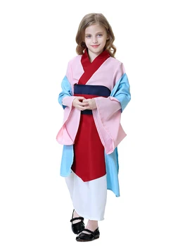 Haljo Mulan Obleke Otroci Kostumi, Pustne Kostume za Otroke Mulan Cosplay Anime Princesa Obleko Dekle Pustni Kostumi Film