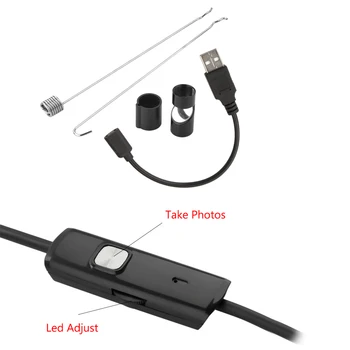 HD Android PC 1m 1,5 m 2m 5m Endoskop Kamera HD USB-Endoskop S 6 LED Mehki Kabel Nepremočljiva Pregled Borescope