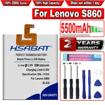 HSABAT Novo 5500mAh BL226 Mobilnega Telefona Baterije Uporabljajte za Lenovo S860 Baterije