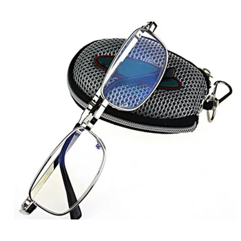 Iboode Zložljiv Kovinski za Branje Očala Očala Z Zadrgo Primeru Srebrno Branje Presbyopia Presbyopic Očala za Unisex Ženske Moški
