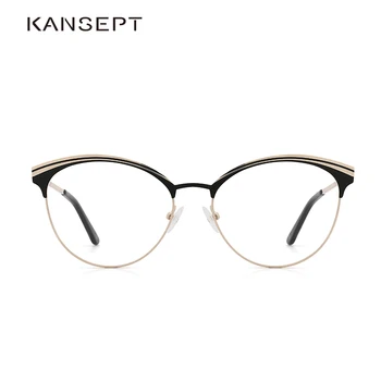 KANSEPT Kovinskih Očal Okvir Krog Vintage Stilom Kratkovidnost Okviri za očala Visoke Kakovosti Očal Okvir Za Ženske#KL8425