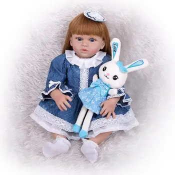 KEIUMI 23 Palčni Prerojeni Baby Doll Polni Silikona Telo Realne Dolge Lase Lepo Princeso Malčke Baby Doll Za Otroke Darilo za Rojstni dan