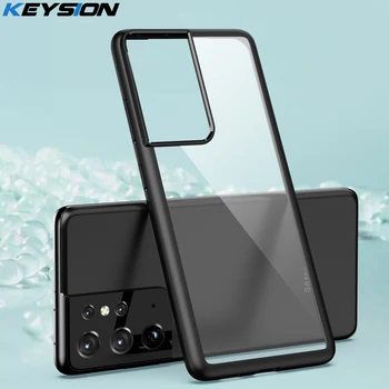 KEYSION Modno Ohišje za Samsung S21 S21 Ultra Pregleden Shockproof Telefon Zadnji Pokrovček za Samsung Galaxy S21+ S21 Plus
