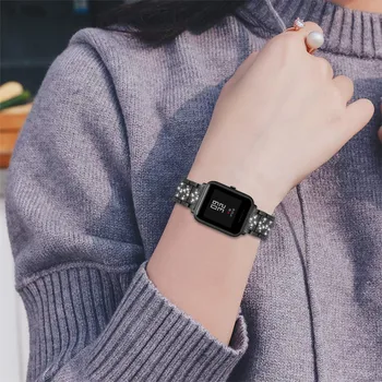 Kovinski Kristalni Watchs Trak Zapestni Trak za Xiaomi Huami Amazfit Bip Mladi Watch Šport Manšeta SmartWatch Dodatki
