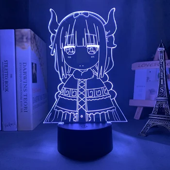 Led Nočna Lučka Miss Kobayashi je Zmaj Devica 3d Lučka Anime za Soba Dekor Nočna Otrok Otrok Darilo za Rojstni dan Kanna Kamui Svetlobe
