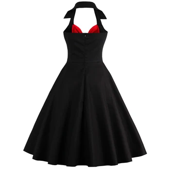 Letnik 1950 60-ih letih Rockabilly Poletje Obleko 2019 Seksi Povodcem Ženske obleke Haljo Plus Velikost Pin Up Retro Stranka Obleke Vestidos