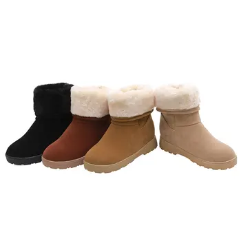 Lsewilly Moda za Ženske Snow Škornji visoki kakovosti antilop Usnja, sredi tele Škornje Toplo non-slip Zimski Čevlji, Ženska, čevlji velikosti 50