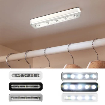 Mali Gospodinjski Sili Stene Svetlobe 5 LED Touch Stikalo AAA Baterije Brezžičnega Mala Nočna Lučka Za Spalnico, Kuhinjo, Omaro