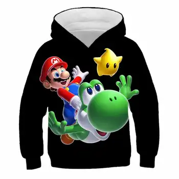 Mario 2020 Otroci Hoodies Smešno otroški Sweatshirts Fantje risanka Hoodie Kul Moda Obleko Dekleta Priložnostne Malo Dekliška Oblačila