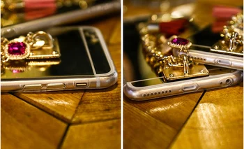 Mehko Ogledalo Primeru Telefon Za iPhone Mini 12 11 Max Pro XS MAX XR 8 7 6 6S Plus Primeru Nosorogovo Zapestnica Pokrovček Za iPhone 5 SE 2020