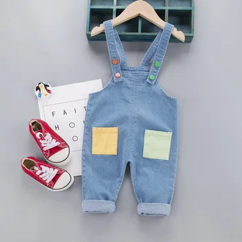 Menoea Otroci, Dekleta, Jeansa, Oblačila 2020 Jeseni Slog Mozaik Fantje Jeans Bombaž Baby Dekle Jumpsuit Priložnostne Svoboden Kombinezoni Oblačila